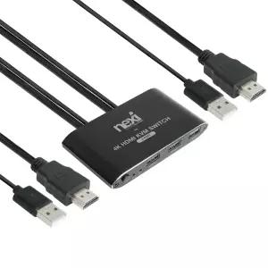 넥시 4K 2포트 HDMI KVM 스위치 NX1281 2대의 PC 제어
