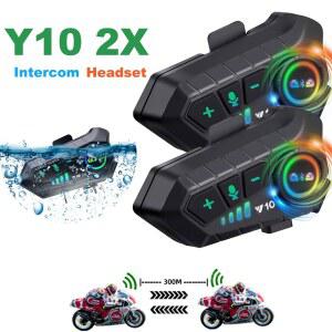 mei YP10 2X 무선 Bluetooth5 3 오토바이 헬멧 인터콤 셋 방수 300 m Intercomuni r 스피커 이어폰