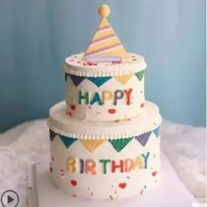 장식모형 2단 케이크모형 촬영 생일 기념일 소품