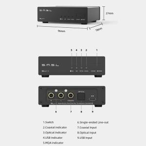 호환 SMSL SU-1 디코더 MQA-CD 오디오 DAC AK4493S XU316 768kHz/32비트 DSD512 고해상도 향상 집에 쉽게