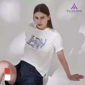 [비비올리비아] 로렌 프린트 티셔츠_VVBAS5M3271