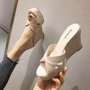 웨지슬리퍼 여성 힐슬리퍼 구두 하이 웨지힐 키높이