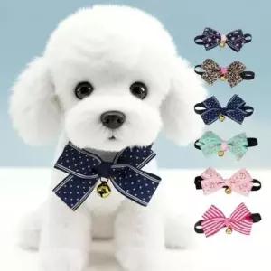 [PET] 넥타이 방울달린 반려견 강아지 리본 목걸이