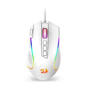 Redragon M612 Predator RGB 게이밍 마우스 8000 DPI 유선 광학, 프로그래밍 가능 버튼 11개, 흰색
