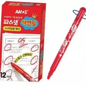 파스넷 색연필 채점용(빨강 12EA)