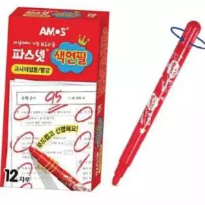 파스넷 색연필 채점용(빨강 12EA)