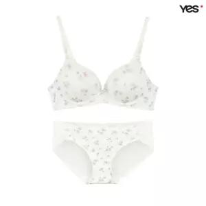 예스 YES 아이보리 플라워 와플 브라 헴팬티 세트 YSWBB343YSWPB343 YSWBB343YSWPB343-EGR 500796