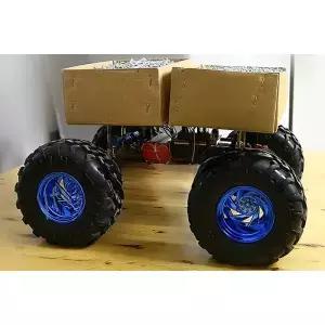 대형 섀시 4WD 로봇 자동차 12V DC 오프로드 130 휠 아두이노 DIY 키트 프로그래머블 RC 탱크