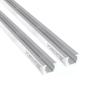 POWERTEC 71351-P2 T-트랙 121.9cm 헤비듀티 0.6cm-20 육각볼트용 T슬롯 트랙 2팩
