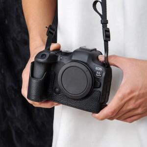 R62 수제 카메라 가방 II 천연 가죽 바디 케이스 캐논 EOS 마크 R6II 보호