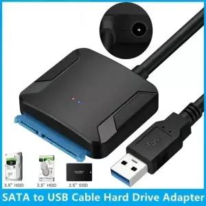 USB 3.0 to SATA 2.5/3.5 인치 SSD HDD 하드 드라이브 어댑터 III 컨버터 UASP 지원 12V 전원