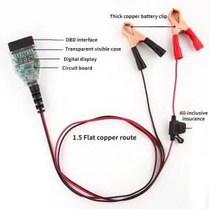Obd2 범용 자동차 배터리 교체 도구 컴퓨터 ecu 전원 끄기 메모리 보호기 비상 공급 장치 케이블