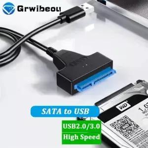 새로운 SATA to USB 3.0 2.0 케이블 6Gbps 지원 2.5인치 외장 HDD SSD 하드 드라이브 어댑터 컴퓨터 연결