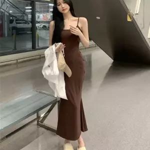 여성 끈나시 롱원피스 서스펜더 민소매