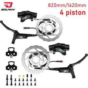 볼라니 전기 자전거 4피스톤 유압 브레이크 (브레이크 디스크 160mm ) MTB 산악 자전거 4피스톤 유압 브레