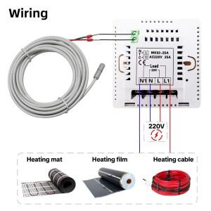 AC200~240V 바닥 난방실 온도 컨트롤러 최대 25A 4500W 디지털 조절기(3m 프로브 센서 포함)