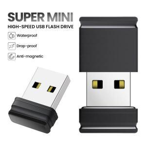 슈퍼 미니 USB 플래시 드라이브 128GB  리얼 용량 펜 64GB  메모리 스틱 32GB 블랙 U 디스크