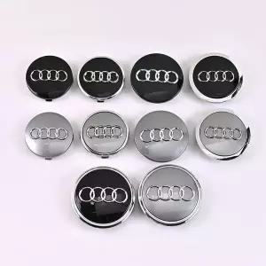 자동차휠캡 아우디 4개입 69mm/68mm/61mm/60mm 자동차 휠 허브 센터 커버 교체 액세서리 A3 A4 A5 A7 Q2 Q3
