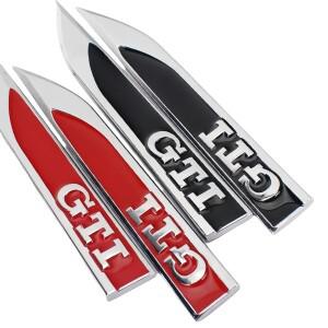 도로눈에 띄게: 골프 2-7 GTI MK2-MK7 금속 바디 사이드 펜더용 3D 배지 스티커 세트 - 2개
