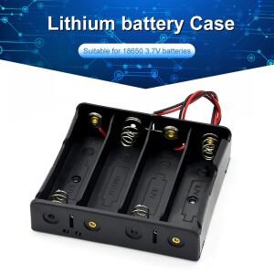 1-5PCS 18650 배터리 케이스 홀더 와이어 리드 블랙 1-4 슬롯 DIY 클립 컨테이너 플라스틱 3.7V
