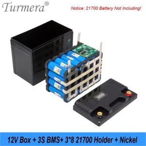 Turmera 12V 오토바이 배터리 케이스 3*8 21700 홀더 40A 밸런스 BMS 5V 2.1A QC3.0 UPS 캠핑 전원 은행용