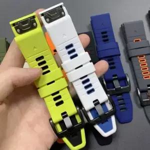22mm 스포츠 실리콘 스트랩 가민 엔듀로/에픽스 디센트 G2 택틱스 8 포러너 970/피닉스 7X/7 프로 8x 퀵핏