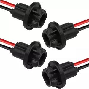UHANBUT T10 W5W 194 전구 소켓 와이어 피그테일 포함 4개 범용 LED 사전 배선 하니스 어댑터 암컷 자동차