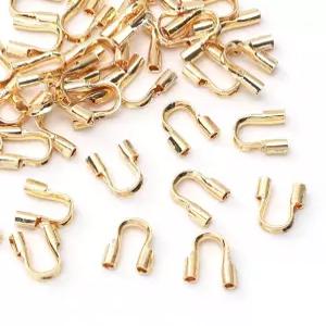 PearLane 18K 리얼 골드 도금 논변색 U자형 엔드캡 3x5mm 40개입 주얼리 제작용