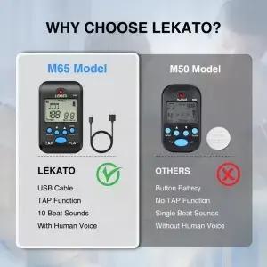 교사용 메트로놈 Lekato M65 W/ 인간의 음성 및 10비트 음악 수업용 충전식