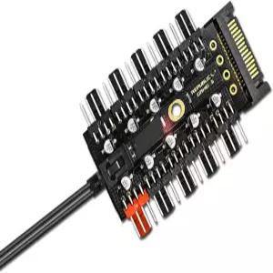 팬 컨트롤러 PC 섀시 허브 CPU 냉각 10 포트 12V SATA에서 헤더까지 4핀 PWM 커세어 포함