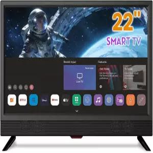 페이허 22인치 소형 스마트 TV 풀 HD 1080p 주방 평면 시끄러운 듀얼 스테레오 스피커 178 시청 및 Wi/Fi