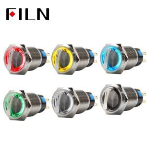 19mm 조명형 로터리 셀렉터 스위치 (2/3 DPDT 래칭 12V LED 다색 산업/자동차용