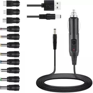 GutReise 12V 차량용 충전기(최대 10A) + 5V DC 전원 케이블 (DVD 플레이어 카메라 GPS 블루투스 스피커