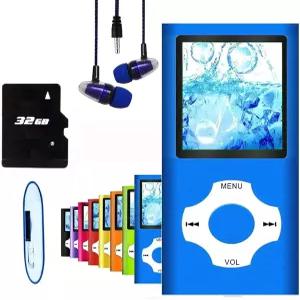 MP3 플레이어 32GB 메모리 SD 카드 슬림 클래식 디지털 LCD 1.82인치 화면 MINI USB 포트 FM 라디오 음성