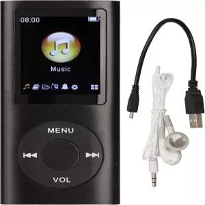 MP3 플레이어 스타일리시한 다기능 무손실 사운드 슬림 1.8인치 LCD 화면 휴대용 블랙