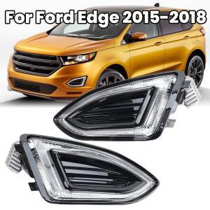포드 에지 2015-2018 LED DRL 헤드라이트 안개등 주간 주행등 커버 프레임 데이라이트 자동차 액세서리 미
