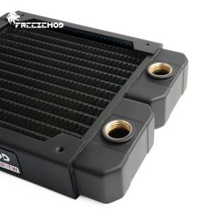 FREEZEMOD 컴퓨터 수냉식 구리 라디에이터 14 플랫 튜브 단일 레이어 핀(CPU 히트 싱크용 12cm 팬용) TSRP