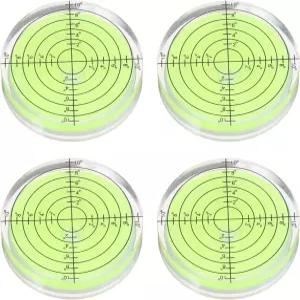 패티킬 4pcs 원형 버블 레벨 50x10mm 미니 스피릿 카메라 삼각대 망원경 워크샵 턴테이블 사진 프레임 그린