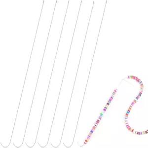 6개 세트 비딩 바늘 7.4인치 비드 스피너 직경 0.7mm 회전식 주얼리 제작용 DIY 허리 팔찌 목걸이용