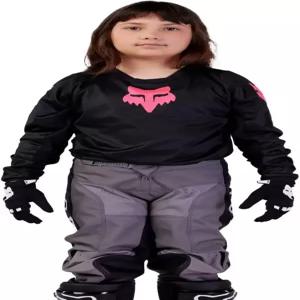 폭스 레이싱 유스 여자 180 모토크로스 더트 바이크 저지 블랙/블랙 스몰