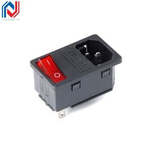 AC-01 AC-14-F16 전원 소켓, 250V 로커 스위치, 황동 10A 입구 플러그 커넥터, 퓨즈가 있는 컴퓨터 마운트