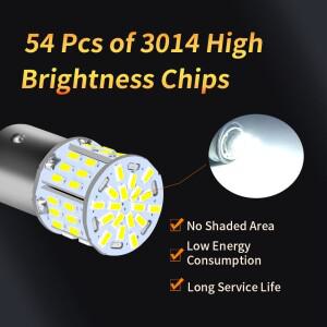 2개 초고휘도 LED 브레이크 스톱 후진등 1156 BA15S P21W S25 G18 12V 플러그 앤 플레이 자동차 라이트 방