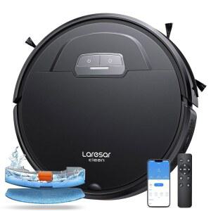 Laresar 클린 로봇 청소기 및 걸레 4500Pa 강력한 흡입 3 in 1 자동 카펫 부스트 자가 충전 앱 / 원격