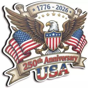 미국 250주년 기념 1776 2026 마그넷 5인치 애국 독수리 국기 냉장고·자동차·로커·공구함용 금속 표면