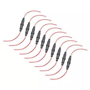 uxcell 10개입 6x30mm 인라인 스크류형 퓨즈 홀더 22게이지 AWG 빨간색 빠른 절연 유리 튜브용