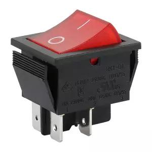 주요 DPST 로커 스위치 ON/Off 4핀 16A 250V AC 빨간 LED 조명 스냅인 전원 자동차 해양 및 가정용