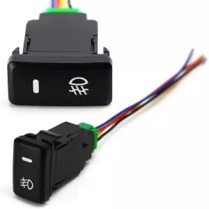 iJDMTOY 팩토리 스타일 4극 12V 푸시 버튼 스위치 LED 백라이트 포함 안개등 주간주행등 DRL 라이트 바