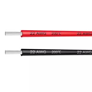 전선 22 AWG 게이지 실리콘 와이어 연결용 케이블 20피트 [검정 10피트 빨강 10피트] - 부드럽고 유연한