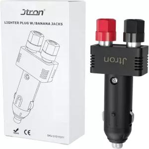 Jtron DC 12V 10A 수동 시가잭 플러그 전원 배선 케이블 포함 인버터용 블랙 파워 코드