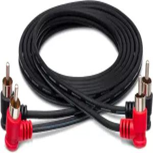 Hosa CRA-201RR 스테레오 인터커넥트 듀얼 직각 RCA 케이블 - 3피트